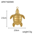 Gouden schildpad hanger van gepolijst metaal voor DIY sieraden met afmetingen - Schildpad Stijl (Goud) (AP41716D0W0)