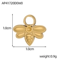 Gouden bijenhanger met matte afwerking en reliëfdetails voor doe-het-zelf sieraden - Bij Stijl (Goud) (AP41720D0W0)