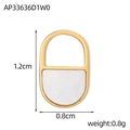 French palace style square round irregular titanium steel pendant with white shell inlay - Rectangular Spliced Shell Pendant (AP33636D1W0)
