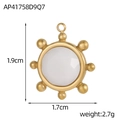 Gouden zon medaillon hanger met witte facetgeslepen steen, maat 1,9 cm bij 1,7 cm - Zon Tag Witte Steen (Goud) (AP41758D9Q7)
