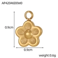 Macro-detail van een 0,9 cm gouden vijfbladige bloembedel met reliëftextuur - Vijfbladige Bloem (Goud) (AP42046D0W0)
