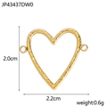 Golden heart pendant with hammer texture and dual connection rings, 2.2cm size - Hammered Gold Heart Link Pendant (JP43437DW0)