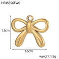 Polished gold-tone bow charm for jewelry making with dimensions 1.3cm by 1.6cm - Bowknot Style(HP45396FW0)
