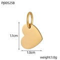 Polished heart pendant in gold finish with dimensions 1.1cm by 1.0cm and weight of 1.0g - Heart Design (PJ00525B)