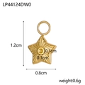 Makroaufnahme eines goldenen Sternanhängers mit radialer Textur und Maßangaben - Strahlende Textur Gold Pentagramm (LP44124DW0)