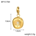 Macro view of golden sunburst pendant with dimensions 1.9cm height and 3.5g weight - Sun Ray Circular Plate (BP1517B4)