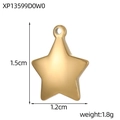 Detailansicht eines polierten goldenen Sternanhängers mit Maßen 1,5 cm x 1,2 cm - Goldener Sternform-Stil (XP13599D0W0)