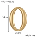 Polierter goldener Zahl 0 Anhänger mit Maßen 3,1 cm Höhe und 2,4 cm Breite im Detail - Goldener Nummer-0-Form-Stil (XP13610D0W0)