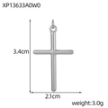 Polierter Edelstahl Kreuzanhänger in Silber mit Maßen von 3,4 cm x 2,1 cm und 3,0 g - Silbernes Kreuz-Stil (XP13633A0W0)