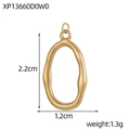 Detailansicht des matten goldenen Anhängers mit Maßen von 2,2 cm Höhe und 1,2 cm Breite - Goldener unregelmäßiger ovaler Stil (XP13660D0W0)
