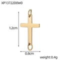 Detailansicht des 1,2 cm langen goldenen Edelstahl-Kreuzanhängers mit Doppelringen für Schmuck - Mini-Goldenes Kreuz-Stil (XP13722D0W0)