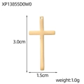 Poliertes Goldkreuz mit Abmessungen von 3,0 cm Höhe und 1,5 cm Breite - Einfaches goldenes Kreuz-Stil (XP13855D0W0)