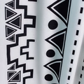 Cortina bohemia de algodón y lino con estampados geométricos negros y borlas finas - 150cm Ancho * 180cm Alto / Estilo Estampado Wall
