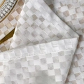 Mantel de malla a cuadros blancos con textura tejida y bordes cosidos para decoración mesa - 140*100 / Blanco