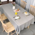 Nappe rectangulaire gris clair avec jacquard géométrique à clé grecque pour la table - Petit / Gris