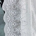 Tovaglia in pizzo bianco stile principessa francese con motivi floreali e bordi - 100*140cm / Beige