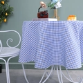 Minimalist blue and white checkered linen tablecloth for dining table decoration - Rectangular M / Blue