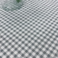 Nappe à carreaux gris et blanc en coton et lin épais avec bordure en dentelle - 90*150CM / Gris
