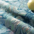 Bohemian geometric woven fabric in teal and emerald green with floral pattern - Round 150*150cm / Yarn-dyed Blue Oil Painting