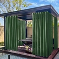 Waterproof dark green outdoor patio curtain for gazebos with rod pocket design - Green / One Piece Of Dark Pocket W130*h213