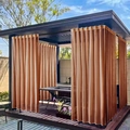 Outdoor brown gazebo curtain waterproof sheer panel for patio and garden pergola - Caramel color / One Piece Of Dark Pocket W130*h213