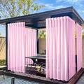 Outdoor light pink waterproof gazebo sheer curtain with rod pocket for patio decoration - Coral Pink / One Piece Of Dark Pocket W130*h213