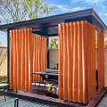 Waterproof orange outdoor gazebo curtains with rod pocket design for patio privacy - Orange / One Piece Of Dark Pocket W130*h213