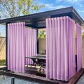Pink purple outdoor gazebo sheer curtains with rod pocket design for patio and porch - Violet / One Piece Of Dark Pocket W130*h213