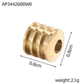 Poliertes Gold-Abstandshalter-Detail mit Rillen, Größe 0.8x0.8cm, Gewicht 2.1g - Gold Polierte Distanzperle (AP34426D0W0)