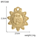 Detailed macro view showing the 2.2cm height and 2.1cm width of the sun face pendant - Anthropomorphic Face Relief Style (BP3726B)