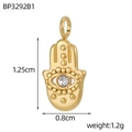Hamsa Hand Anhänger in Gold mit Zirkon-Inlay inklusive Größe 1.25cm und Gewichtsangaben - Hamsa Hand Weiße Zirkonia (BP3292B1)