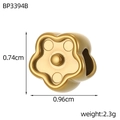 Macro detail of a five-petal golden flower bead with precise dimensions and weight - Five-petal Flower Shape (BP3394B)