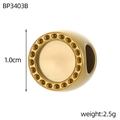 Détail d'une perle en acier inoxydable doré de 10mm pour création de bijoux - Disque Concave Sphérique (BP3403B)