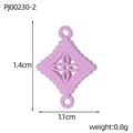 Purple clover macaron enamel connector charm in stainless steel for jewelry making - Purple Rhombus Hollow (PJ00230-2)
