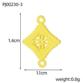 Yellow diamond-shaped pendant with four-petal flower cutout for DIY jewelry - Yellow Rhombus Cutout Style (PJ00230-3)