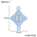 Minimalist light blue four-leaf clover pendant in matte finish for DIY jewelry - Light Blue Rhombus Cutout Style (PJ00230-5)