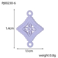 Lavender clover charm pendant with matte finish and size specifications 1.4x1.1cm - Light Purple Rhombus Cutout Style (PJ00230-6)