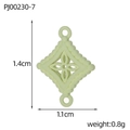 Light green rhombic clover charm connector in stainless steel for DIY jewelry - Light Green Rhombus Cutout Style (PJ00230-7)