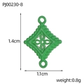 Minimalist green stainless steel clover charm with diamond shape and floral cutout - Green Rhombus Cutout Style (PJ00230-8)