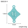 Mint green Four-Leaf Clover enamel pendant with beaded edge for jewelry making - Mint Green Rhombus Cutout Style (PJ00230-9)