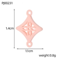 Pink diamond-shaped four-leaf clover pendant charm in 1.4cm for DIY jewelry making - Light Pink Rhombus Cutout Style (PJ00231)