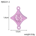 Lavender purple four-leaf clover pendant accessory with double rings for jewelry making - Light Purple Rhombus Cutout Style (PJ00231-2)