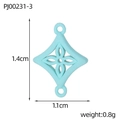Light blue four-leaf clover star pendant charm in stainless steel for DIY jewelry - Light Blue Rhombus Cutout Style (PJ00231-3)