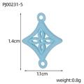 Light blue diamond clover connector charm in stainless steel for DIY jewelry making - Light Blue Rhombus Cutout Style (PJ00231-5)