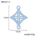 Light blue four-leaf clover pendant in stainless steel with enamel macaron finish - Light Blue Rhombus Cutout Style (PJ00231-6)