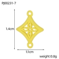 Bright yellow four-leaf clover pendant in stainless steel with 1.4x1.1cm measurements - Bright Yellow Rhombus Cutout Style (PJ00231-7)