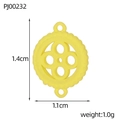 Yellow four-leaf clover enamel connector charm for DIY jewelry making 1.4cm - Yellow Round Cutout Style (PJ00232)