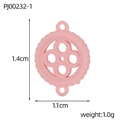 Pink stainless steel four-leaf clover pendant in macaron style for DIY jewelry - Pink Round Cutout Style (PJ00232-1)