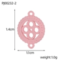 Pink enamel four-leaf clover charm in stainless steel, 1.4cm x 1.1cm pendant part - Pink Round Cutout Style (PJ00232-2)