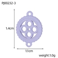 Lavender stainless steel clover pendant connector for DIY jewelry 1.4cm x 1.1cm size - Light Purple Round Cutout Style (PJ00232-3)